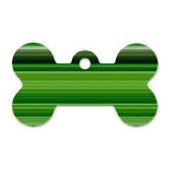 Horizontal Stripes Line Green Dog Tag Bone (two Sides)