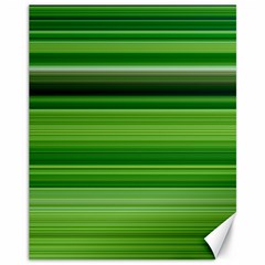 Horizontal Stripes Line Green Canvas 11  X 14   by Mariart