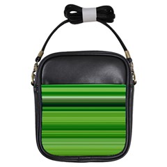 Horizontal Stripes Line Green Girls Sling Bags by Mariart