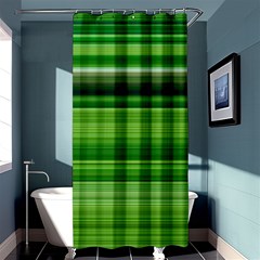 Horizontal Stripes Line Green Shower Curtain 36  X 72  (stall)  by Mariart