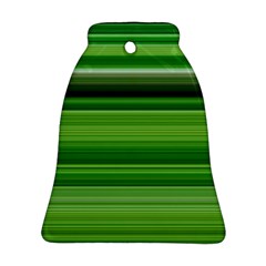 Horizontal Stripes Line Green Bell Ornament (two Sides) by Mariart