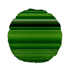 Horizontal Stripes Line Green Standard 15  Premium Round Cushions by Mariart