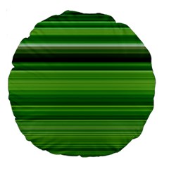 Horizontal Stripes Line Green Large 18  Premium Round Cushions by Mariart