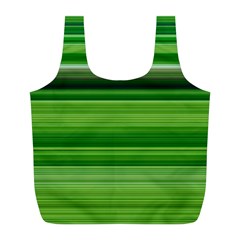 Horizontal Stripes Line Green Full Print Recycle Bags (l)  by Mariart