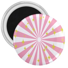 Hurak Pink Star Yellow Hole Sunlight Light 3  Magnets by Mariart