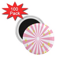 Hurak Pink Star Yellow Hole Sunlight Light 1 75  Magnets (100 Pack)  by Mariart