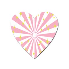 Hurak Pink Star Yellow Hole Sunlight Light Heart Magnet by Mariart