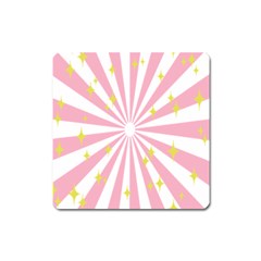 Hurak Pink Star Yellow Hole Sunlight Light Square Magnet by Mariart