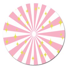 Hurak Pink Star Yellow Hole Sunlight Light Magnet 5  (round) by Mariart