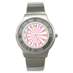 Hurak Pink Star Yellow Hole Sunlight Light Stainless Steel Watch by Mariart