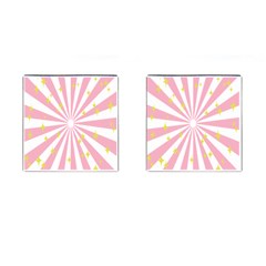 Hurak Pink Star Yellow Hole Sunlight Light Cufflinks (square) by Mariart