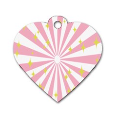 Hurak Pink Star Yellow Hole Sunlight Light Dog Tag Heart (one Side) by Mariart