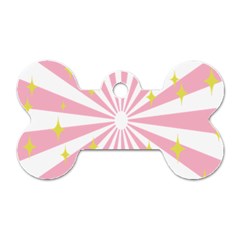 Hurak Pink Star Yellow Hole Sunlight Light Dog Tag Bone (two Sides) by Mariart