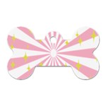 Hurak Pink Star Yellow Hole Sunlight Light Dog Tag Bone (Two Sides) Front