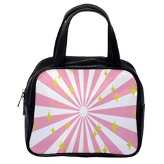 Hurak Pink Star Yellow Hole Sunlight Light Classic Handbags (one Side)