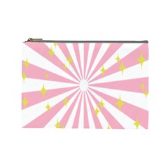 Hurak Pink Star Yellow Hole Sunlight Light Cosmetic Bag (large)  by Mariart