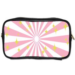 Hurak Pink Star Yellow Hole Sunlight Light Toiletries Bags by Mariart