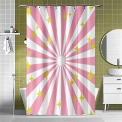 Hurak Pink Star Yellow Hole Sunlight Light Shower Curtain 48  X 72  (small) 