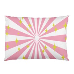 Hurak Pink Star Yellow Hole Sunlight Light Pillow Case (two Sides) by Mariart