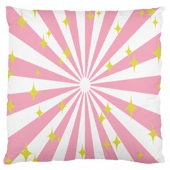 Hurak Pink Star Yellow Hole Sunlight Light Large Cushion Case (one Side) by Mariart