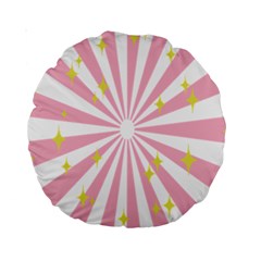 Hurak Pink Star Yellow Hole Sunlight Light Standard 15  Premium Round Cushions by Mariart