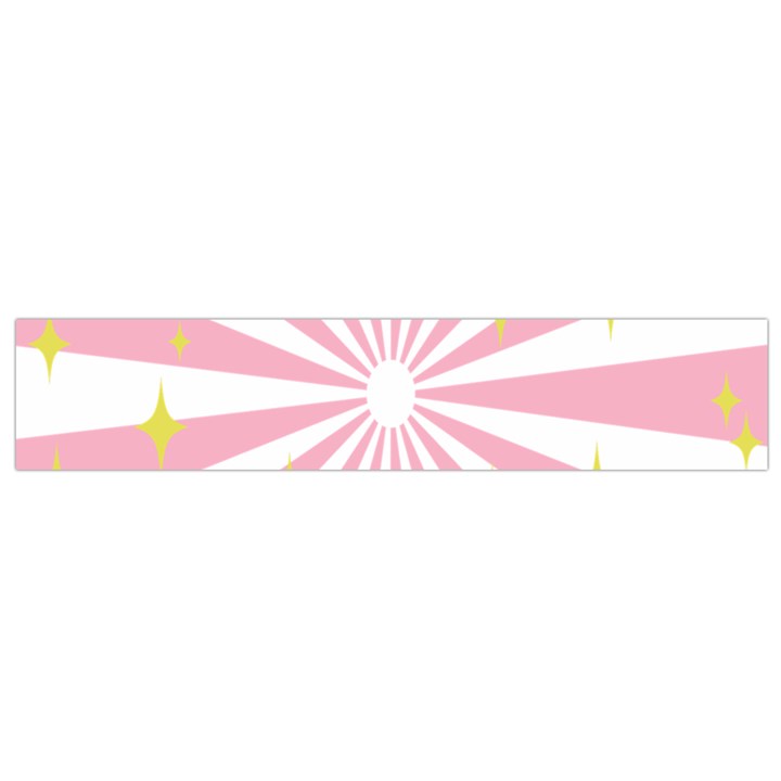 Hurak Pink Star Yellow Hole Sunlight Light Flano Scarf (Small)