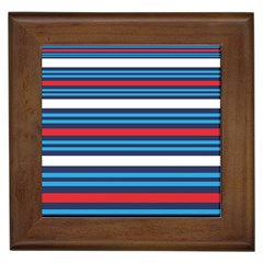 Martini Style Racing Tape Blue Red White Framed Tiles