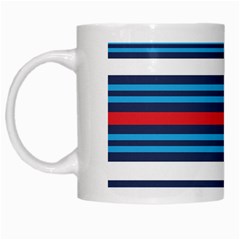 Martini Style Racing Tape Blue Red White White Mugs by Mariart