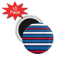 Martini Style Racing Tape Blue Red White 1 75  Magnets (10 Pack)  by Mariart