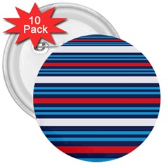 Martini Style Racing Tape Blue Red White 3  Buttons (10 Pack)  by Mariart