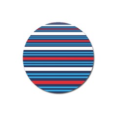 Martini Style Racing Tape Blue Red White Magnet 3  (round) by Mariart