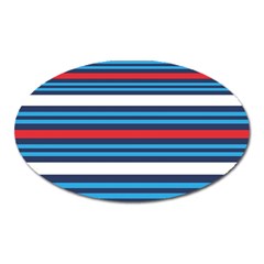 Martini Style Racing Tape Blue Red White Oval Magnet by Mariart