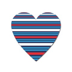 Martini Style Racing Tape Blue Red White Heart Magnet by Mariart