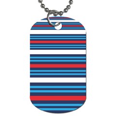 Martini Style Racing Tape Blue Red White Dog Tag (two Sides) by Mariart