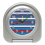 Martini Style Racing Tape Blue Red White Travel Alarm Clocks Front