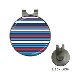 Martini Style Racing Tape Blue Red White Hat Clips With Golf Markers by Mariart