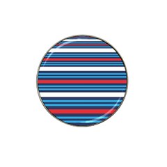 Martini Style Racing Tape Blue Red White Hat Clip Ball Marker (4 Pack) by Mariart