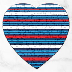 Martini Style Racing Tape Blue Red White Jigsaw Puzzle (heart) by Mariart