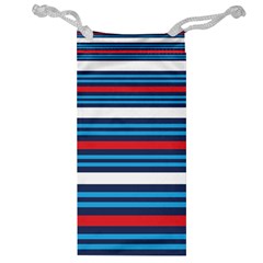 Martini Style Racing Tape Blue Red White Jewelry Bag by Mariart