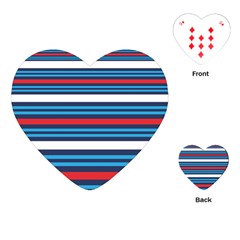 Martini Style Racing Tape Blue Red White Playing Cards (heart)  by Mariart