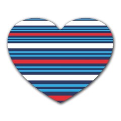 Martini Style Racing Tape Blue Red White Heart Mousepads by Mariart