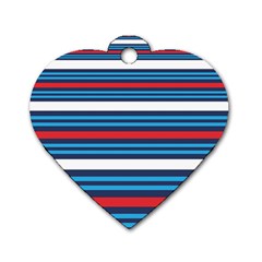 Martini Style Racing Tape Blue Red White Dog Tag Heart (one Side) by Mariart