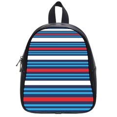 Martini Style Racing Tape Blue Red White School Bags (small)  by Mariart