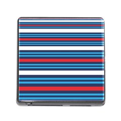 Martini Style Racing Tape Blue Red White Memory Card Reader (square) by Mariart