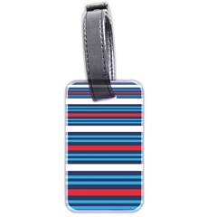 Martini Style Racing Tape Blue Red White Luggage Tags (two Sides) by Mariart