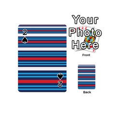 Martini Style Racing Tape Blue Red White Playing Cards 54 (mini)  by Mariart