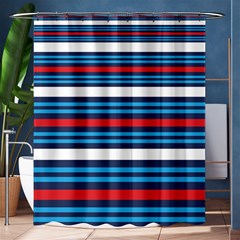 Martini Style Racing Tape Blue Red White Shower Curtain 60  X 72  (medium)  by Mariart