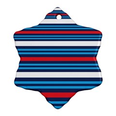 Martini Style Racing Tape Blue Red White Ornament (snowflake) by Mariart