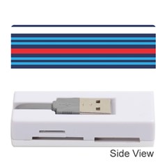 Martini Style Racing Tape Blue Red White Memory Card Reader (stick)  by Mariart