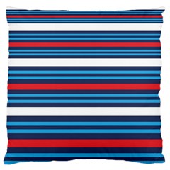 Martini Style Racing Tape Blue Red White Large Cushion Case (two Sides) by Mariart